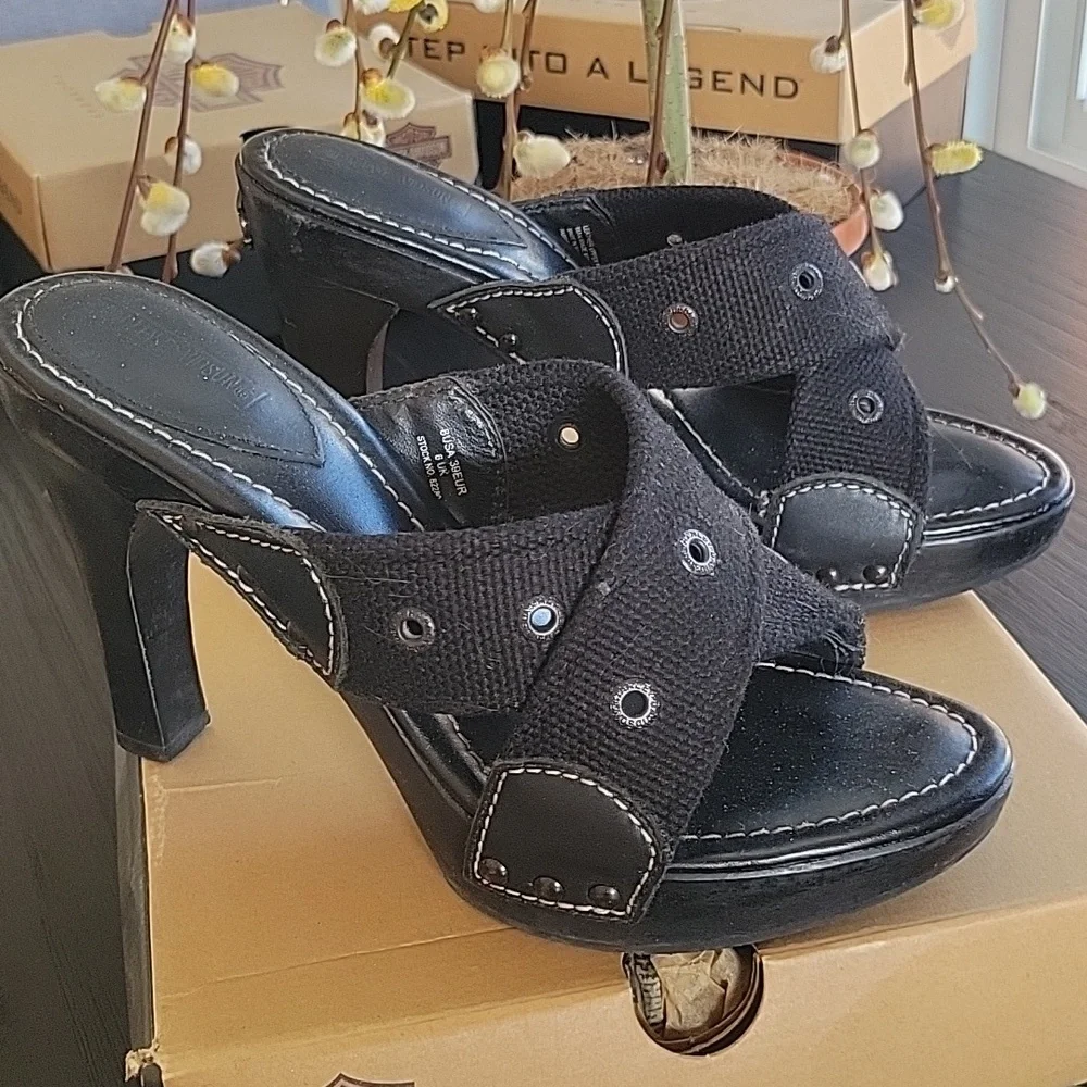 Harley-Davidson Ashley Sandals 8 Black Vintage